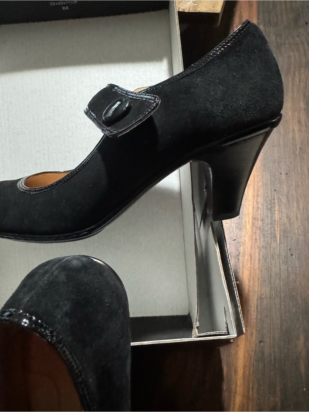 Women’s Black Suede Mary Jane Heels
